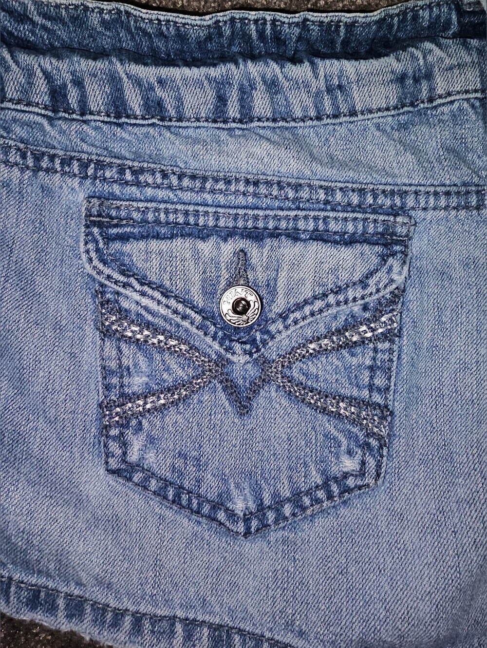 Y2K Hint Jeans Low Rise Denim Shorts Sz 13 - Picture 11 of 15